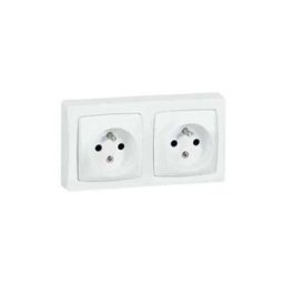Legrand - double prise de courant 2P+T en saillie blanc - 086076