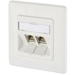 Prise réseau encastré insert avec plaque centrale et châssis 2 ports Metz Connect 1309121002-E
