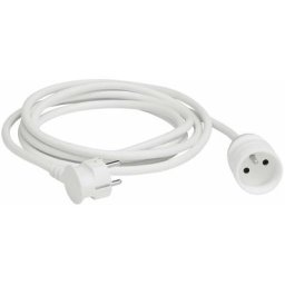 Rallonge avec terre 2P+T - Longueur 5m - Blanc - Legrand