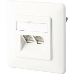 Prise réseau encastré insert avec plaque centrale et châssis non équipé 2 ports Metz Connect