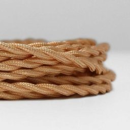 Barcelona Led - Câble électrique tressé en tissu effet soie Golden