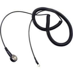 Câble de mise à la terre antistatique (esd) 3.60 m Pression mâle 10 mm, borne à cosse de câble en