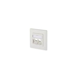 Metz Connect - Prise réseau encastré insert avec plaque centrale et châssis non équipé 2 ports