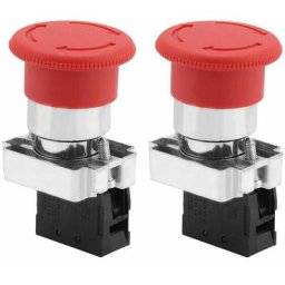 2 pièces panneau rouge interrupteur d'arrêt d'urgence bouton d'arrêt micro interrupteur 22 mm XB5