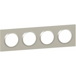 Legrand - Plaque carrée Dooxie 4 postes - Plume