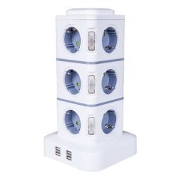 Multiprise Electrique avec usb, Prises avec Interrupteurs Indépendants, Parasurtenseur 3 Ports usb