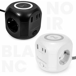 Multiprise cube - HOMEPROTEK - 1 USB A et 2 USB C - Un chargeur à induction - 3 prises Europe - Un