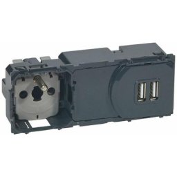 Legrand - Prise de courant et chargeur double usb céliane précâblées 250V 067106