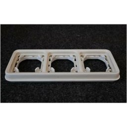 Support plaque étanche blanc 3 postes horizontaux pour mecanismes Plexo composable IP55