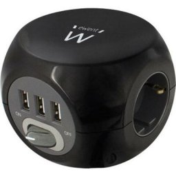EW3938 Chargeur usb 6 x usb, Prise de courant + contact de protection avec interrupteur on/off