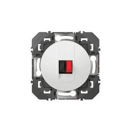 Mécanisme prise hp haut parleur simple blanche avec support et enjoliveur sans plaque Dooxie Legrand