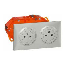 Legrand - Kit 2x2P+T Affleurante Dooxie 16A précâblées - Aluminium
