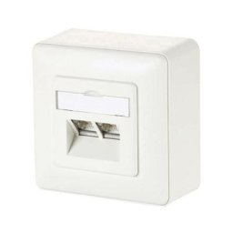 Prise réseau montage apparent (en saillie) cat 6 2 ports Metz Connect 1307440002-I blanc pur