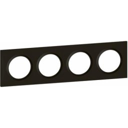 Legrand - Plaque de finition carrée 4 Postes Dooxie - Noir - 600864