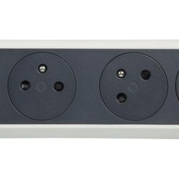 Rallonge 4x2P+T surface avec interrupteur sans cordon - Blanc/Noir