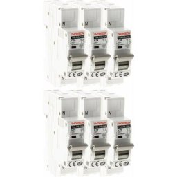Lot de 6 Disjoncteurs à connexions automatiques ph+n Thomson