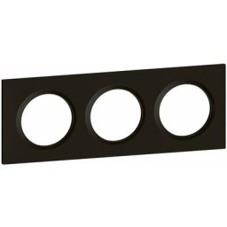 Plaque carrée Dooxie - Noir velours - 3 postes Legrand
