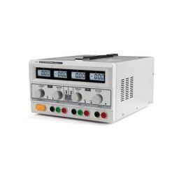 Double alimentation de laboratoire 2 x 0-30 vcc / 0-3 a + 5 vcc fixe 3 a max / avec 4 afficheurs lcd