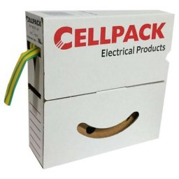 Cellpack - 127050 Gaine thermorétractable sans colle vert, jaune 4.80 mm 2.40 mm Taux de