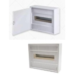 Coffret électrique APPARENT 13 modules 1 rangée avec porte couleur Blanc et Borniers