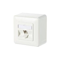 Prise réseau montage apparent (en saillie) cat 6a 1 port Metz Connect 130B11D10002-E blanc pur