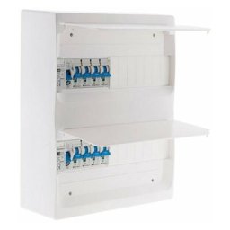 Coffret T1/T2 26 modules Blanc équpé de 8 disjoncteurs et 2 inter. diff. livré avec accessoires