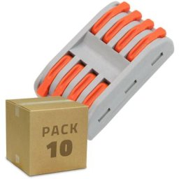 Ledkia - Pack 10 Connecteurs Rapides 4 Entrées et 4 Sorties SPL-4 pour Câble Électrique de
