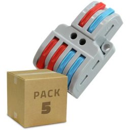 Ledkia - Pack 5 Connecteurs Rapides 4 Entrées et 2 Sorties SPL-42 pour Câble Électrique de