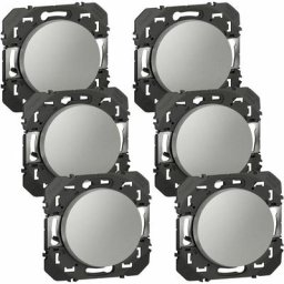 Legrand - Lot de 6 Interrupteurs ou va-et-vient Dooxie - Aluminium - Composable