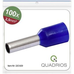 22C429 Embout simple d'extrémité de câble 2.5 mm² partiellement isolé bleu 1 set X572102 - Quadrios