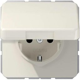 Jung simple Insert Prise 2P+T avec clapet blanc crème CD1520BFKL - blanc crème