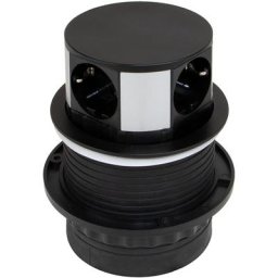 Tour de 3 prises avec 2 usb Vertikal Push100, à encastrer, escamotable, avec push, type Schuko,