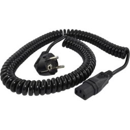 Hawa - R6502 appareils iec Câble de raccordement noir 1.6 m câble spiralé