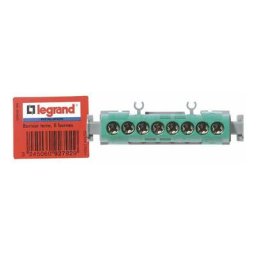 Bornier de terre - 8 bornes pour câble 1,5 à 16mm ² - vert