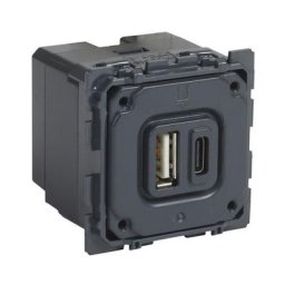 Legrand - Chargeur double usb céliane 15W Type-A et Type-C 3A 067465 - Noir