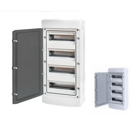 Coffret électrique étanche 4 rangées de 12 modules IP65 + borniers Phase -Neutre-Terre