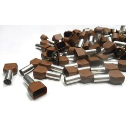 Elematic - Embouts de cablage Pré-isolé double 2x10 mm² brun le lot de 100 pièces