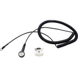 Câble de mise à la terre antistatique (esd) 3.00 m borne, Pression mâle 10 mm, borne à cosse de