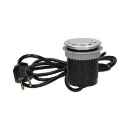 Prise encastrable pour bureau ou plan de travail avec chargeur usb couleur argent Orno