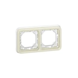 Legrand - 069694 support plaque étanche 2 postes, horizontaux plexo composable, blanc