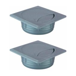 2x Passe câble carré 73 x 73mm encastrable diamètre 60mm Bureau Table Fil Cordon Prise Ordinateur