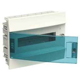Tableau encastré 12 modules IP41 porte bleu pétrole blanc 41A12X12 - ABB
