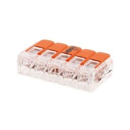 Wago - Lot de 5 mini bornes de connexion rapide à levier S221 pour fils souples et rigides