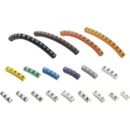 Tru Components - Clip de marquage Impression 0 - 9, a, e, l, n, r, s, t, -, + ECMKP-1 1566423 Plage