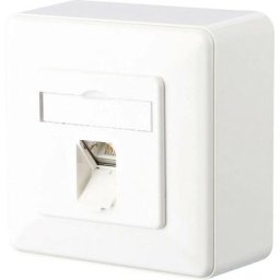 Prise réseau montage apparent (en saillie) cat 6 1 port Metz Connect 1307370002-I blanc pur