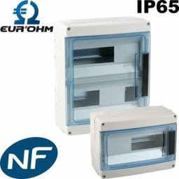 Coffret étanche IP65 Eurohm - Nbre de rangées - 1 Rangée de 18 modules - Entrées pré percées