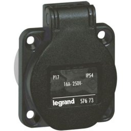 Legrand - Socle de tableau P17 - 16 a - 250 v - brochage dom - encombrement réduit - noir