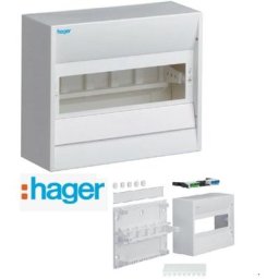 Coffret électrique 10 Modules apparent avec borniers et obturateur 5 modules Hager GD110