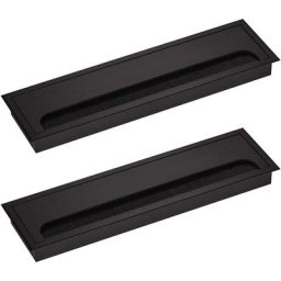 Lot de 2 Couvercle Passe Cables Fil Rectangulaire 80x 280mm pour Encastrer sur Table de Bureau