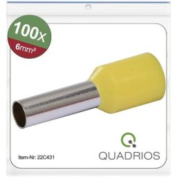 Quadrios 22C431 Embout simple d'extrémité de câble 6 mm² partiellement isolé jaune 1 set X572392